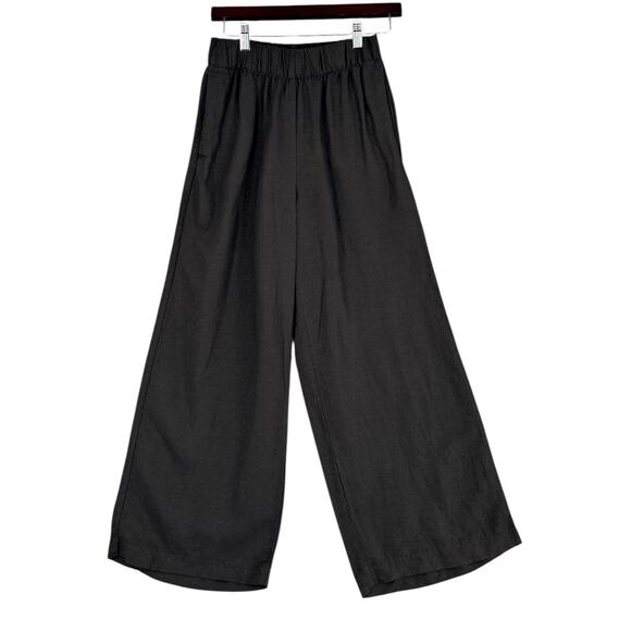 H&M Black Elastic Waistband Loose Fit Wide Leg Style Pants Size US XS - Picture 1 of 7